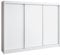 A&J MöbelLand Moderne 3-türiger Kleiderschrank mit Schwebetüren und 4 Schubladen, 200 cm, Weiß (Weiß)