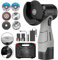 ZFULVO Brushless Cordless Angle Grinder Kit, 19500rpm Mini Electric Angle Grinding Tool with 2x16.8V 2000mAh Battery and 6-Cutting Discs, Grinder Handheld Cutter for Metal Wood