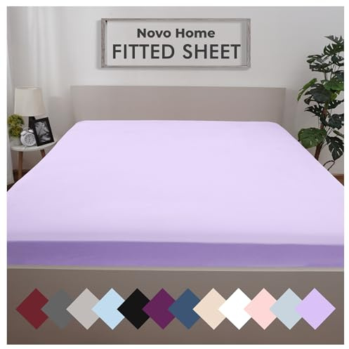Novo Home King Fitted Sheet 35 cm Extra Deep - Soft Microfibre | Extra Deep 35cm Pocket Fits Mattress Securely, Breathable Microfibre Fitted Sheet, Shrink & Fade Resistant, Easy Care