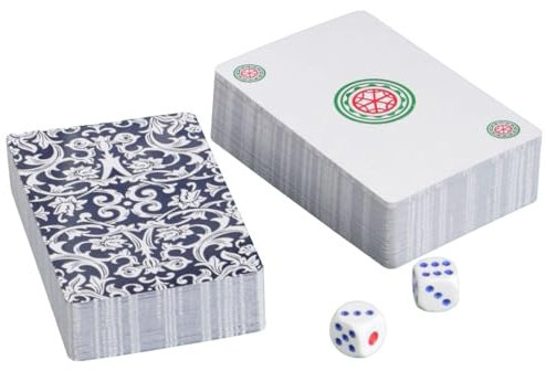 Mahjong-Karten - 144 Reiseverdickte Mahjong-Spielkarten, Geräuschloses Tischspiel | Mahjong Kartenspiel Mahjong Poker Play Card Mahjong, Kompakte Geräuschlose Chinesische Spielkarten Für Zuhause