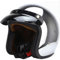 Retro-Motorrad-Halbhelm Deutscher Stil 3/4 Motorrad Vintage Silber Chrom Jethelm mit Blasenspiegel, ECE-geprüft für Männer Frauen Moped Roller Chopper Helm Vespa Helm