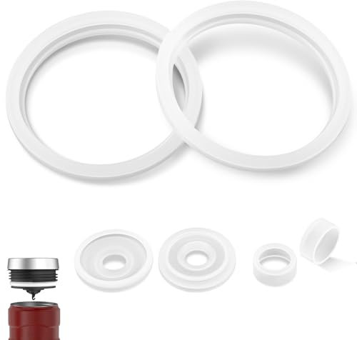 Replacement Gaskets Compatible with Thermos Stainless King 16 Ounce Travel Tumblers, Silicone Seals Replacement Part Fits Thermos Travel Mug, Leak Proof Lid Gaskets O-Ring Replacement Kit - 2 Sets