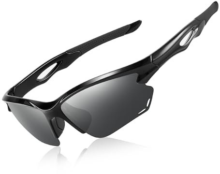 suoso Sportbrille-Fahrradbrille-Herren-Damen-Polarisierte-Sonnenbrille-Sunglasses-Men-Women-UV400 Schutz-Schnelle Brille Rave,z61-schwarz-grau