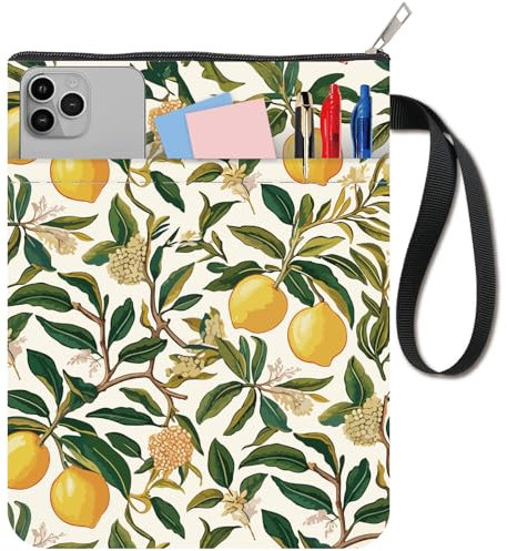 CRASPIRE FUNDA para LIBRO LIMÓN Funda para Libro Doble Cara Tiene Un Patrón Lectura Bajo el Árbol Elegante E Innovador el Patrón Se Compone Lectura Bajo Un Árbol Flores Hojas Verdes Mariposas