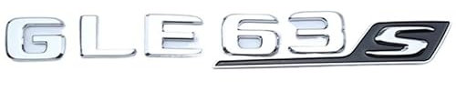 ERAKAFZTTK 3D ABS Buchstaben Auto Heckklappe Abzeichen Aufkleber passend for Mercedes GLE63 AMG W166 W167 Emblem Logo Zubehör(Chrome Silver GLE 63s)