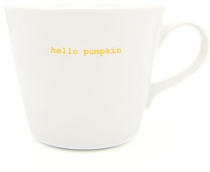 Keith Brymer Jones - Word Range - Standard Ceramic White Mug - Hello Pumpkin - 350ml - Gift Boxed