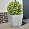 IKAYAA 2 Unidades Macetero Alto 40 x 40 x 40 cm Diseño Moderno para Plantas de Interior y Exterior, Maceta Grande de Acero, Jardinera Alta Acero galvanizado/Gris