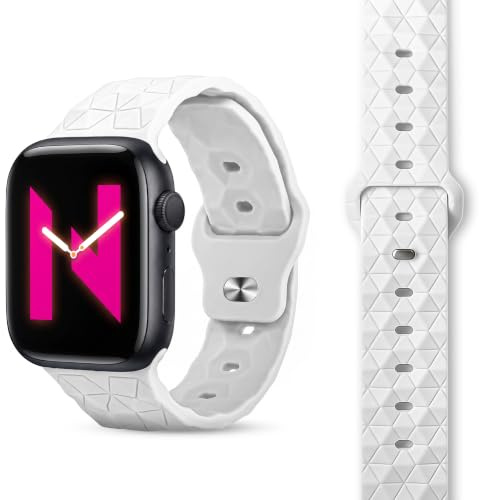 NALIA Hexion Armband für Apple Watch 38/40/41/42mm, Polarweiß | 38mm/40/41/42 Serie 10