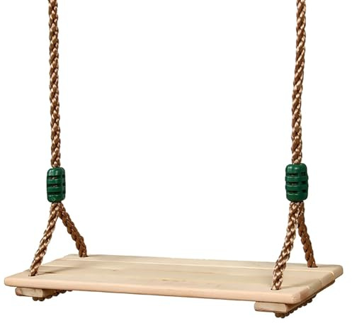 Generisch Balançoire de Jardin en Bois - Jeu de Cordes suspendues oscillantes réglables | Balançoire d'extérieur pour, Parc, Cour - Boucle en Bois Naturel, jusqu'à 100 kg de Flux