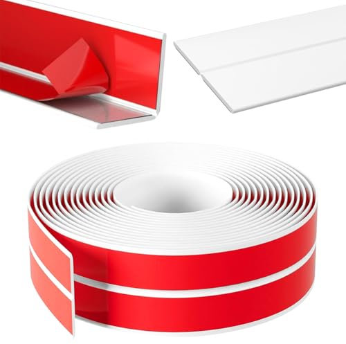 Weichsockelleiste Selbstklebend – Wasserdichte Sockelleiste küche & Wände | Flexible Abschlussleiste für Heimwerker und Renovierungen(Weiß, 8M 20mm×20mm)