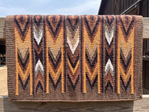 Western Show Schabracke/Decke für Pferde – handgefertigte Woll-Satteldecke mit neuseeländischem Design, normale Größe 86,4 cm L x 91,4 cm B x 2,5 cm dick, langlebig und bequem für Reiten, M 134