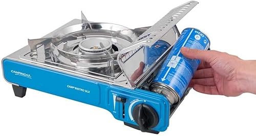 FYSHOP | Pack Camp Bistro DLX Combo Hornillo y Plancha + 2 botes de gas | Potente hornillo de camping con 2 cartuchos de gas y maletín de transporte. Ideal para senderismo y camping