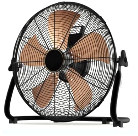 Heavy Duty Industrial Floor Fan, High Velocity Metal Pedestal Fan with 130° Tilt, Ideal for Garage, Warehouse, Patio, Factory