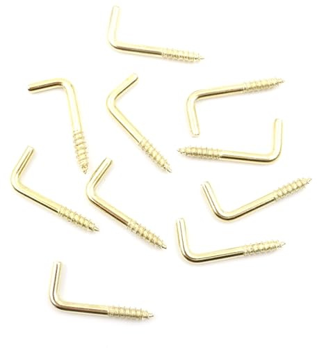 Design61 10x Schlitzhaken Gerade Schraubhaken Konsolhaken Stahlhaken 20 x 2,20 mm Wandhaken mit Gewinde Einschraubhaken für Wand & Decke Haken zur Befestigung von Seilen Ketten Pflanzen Lampen Vermess