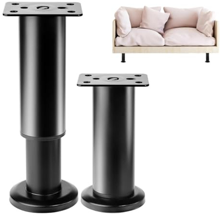 2 Pied de Meuble Reglable, 12-18 cm Pieds de Meuble en métal Pieds de Meuble réglables pour armoires, commodes, canapés, Lits, Tables, Tables Basses