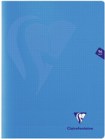 Clairefontaine 323362C Un Lot de 1 Cahiers Agrafés Mimesys Bleus - 24x32 cm - 96 Pages Petits Carreaux - Papier Blanc 90 g - Couverture Polypro