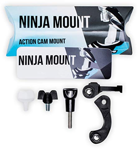 NINJA MOUNT Action Kamera Halterung Fullface Helme | kompatibel mit GoPro, Garmin & Rollei | spezieller Mount für Downhill/ATV/Motocross Helme mit Visier | Made in Germany | schwarz