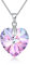 Collier en forme de cœur en cristal rose Swarovski pour femme - Cadeau de Noël, pierre de naissance - Collier plaqué rhodium