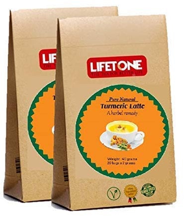 lifetone the tea for better life Turmeric Latte | Blend with honey | High in Curcumin | 40 Sachet