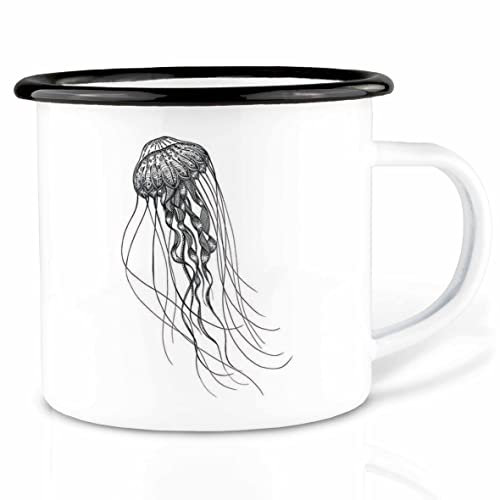 Ligarti Tiermanufaktur - Emaillebecher Tasse Meerestiere