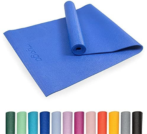 Myga Einsteiger-Yogamatte | Rutschfest & Leicht zu tragen – 4 mm Dicke | Ideal für Yoga, Pilates, Meditation & Fitnessübungen | 173 cm x 61 cm x 4mm | Königsblau