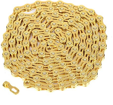 VGEBY1 Fahrradkette, 11 Fach Ultralight Links Gold Fahrrad Kette Für die Meisten Gängigen Fahrräder