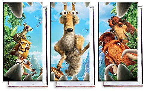Unified Distribution Ice Age - Dreiteiler (120x80 cm) Kunstdruck auf Leinwand • erstklassige Druckqualität • Dekoration • Wandbild