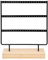 RUBY - Organisateur de Bijoux, Présentoir de Boucle D'oreille en Bois et Métal, Porte-boîte à Bijoux Vintage, Organisateur de Bijoux, Boucles D'oreilles Boîtes à Bijoux (Noir, 3 Étages)