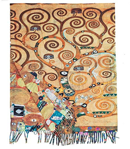 Toocool Unisex Schal Stola Klimt Van Gogh Kandinsky Monet Foulard Kunstgemälde 70x170cm Tuch Berühmte Meisterwerke Tragbare Kunst A001 [Eine Größe, Baum des Lebens]