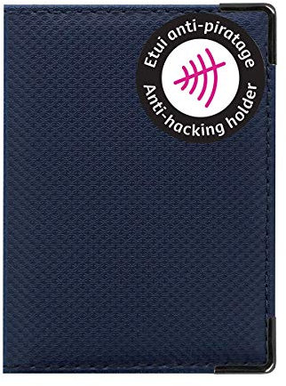 Color Pop® Portefeuille extraplat blindé (Anti-RFID) (Bleu Marine) - Fabrication française - en PVC - Protection des données bancaires 10,4 x 7,4 cm