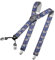 DonDon Hosenträger Herren extra stark paisley blau 3,5 cm Hosenträger Herren breit in Y-Form lang - Starke Clips passend für Anzug Jeans Chinos Vintage Rockabilly Suspenders
