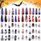 Kalolary 240 Stücke Halloween Falsche Nägel Abnehmbare Volle Abdeckung Nägel Sarg Acryl Nagelspitzen Halloween Nagelsticker Abziehbilder mit 5 Stück Nagelkleber Tabs für Fingernagel Dekorationen