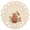 Quinnyshop Ostern Deckchen Häschen Ostereier Stickerei Ecru Creme Leinen Optik ca. 20 cm Rund
