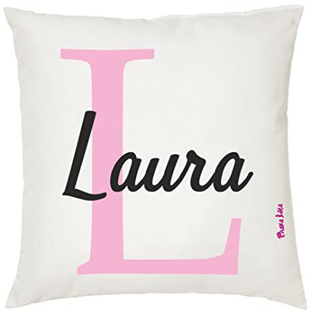 Regali Pazza idea Cuscino Personalizzato con Nome - 40x40 cm - Tessuto Morbido - Design Elegante - Decorazione Casa - Collezione Unica