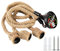 Hanfseil Industrie Kronleuchter 3 Köpfe Vintage Industrielles Deckenleuchte mit E27 Lampenfassungen DIY Hanfseil Vintage Hängenden Pendelleuchte Retro Landhausstil Deckenleuchte Seil Hängeleuchte