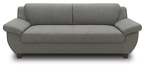 DOMO. collection Sofa Panama, 3-Sitzer, 3er Couch, Garnitur, 3-2-1 Sofa, 91 x 207 x 80 cm (BxTxH), dunkelgrau