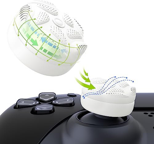 PlayVital Thumbstick Caps für PS5/PS4,Kappen für Xbox Series X&S,Joystick Caps Zubehör für Xbox One/Elite Series 2,Analog Stick Kappen für Switch Pro Controller-Regentropfen Textur Design Weiß