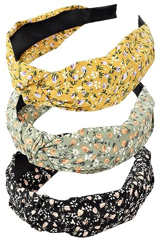 scicent Haarreifen Damen Breit Boho Kunststoff Haarreif Vintage Stoff Haarbänder Haar Zubehör für Fitness Yoga Laufen Wandern Gesicht Waschen and Make-Up, 15904