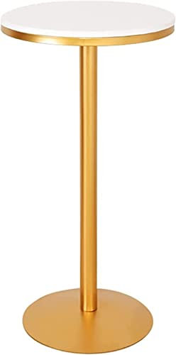 Marmor-Hochtisch mit goldenen Beinen, runder Bistro-Esstisch mit Marmorplatte und Metallsockel, einfach zu montieren für Wohnzimmer und Bistro-Lounge, Höhe 75 cm, 95 cm, 105 cm