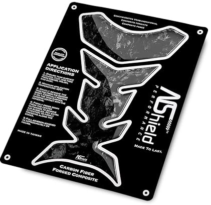 NShield Protector Depósito Moto 3D Transparente Pegatina Protectora Tanque Combustible Adhesivo Protector Depósito Gasolina para Suzuki Kawasaki Honda Yamaha Ducati BMW (Forged Composite Carbon Fiber)