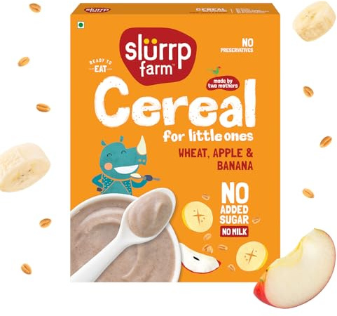 Slurrp Farm Mela di grano e banana | Cereali istantanei sani | 100% naturale | Senza zuccheri aggiunti senza latte | 300 g