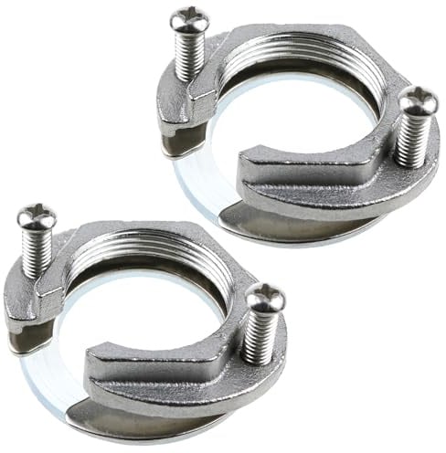 LUORNG 2 Sets Tap Fixing Fitting Tap Fixing Tool Stainless Steel Colour Bathroom Hot and Cold Tap Anti Loosening Fixing Nut Suitable for Kitchen and Bathroom and Washbasin