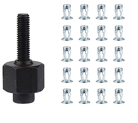 Nietkopfmuttern, M4, M5, M6, M8, Nietkopfmuttern mit 20 Stück Legierungs-Erweiterungsklemme, Blütenblattniet-Set für Fixnieten (M6)