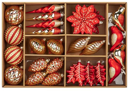 30er-Set Weihnachtskugel Weihnachtskugeln Kunststoff, Christbaumkugeln Weihnachtsbaumkugeln Set Personalisierte Weihnachtsbaum,Tolle Dekorationen für Weihnachtsfeier Hochzeit