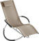 tectake® Outdoor Schaukelstuhl klappbar, Liegestuhl wetterfest, Relaxliege, belastbar bis 150kg, ergonomischer Relaxsessel, Möbel für Garten, Balkon, Sauna, Terrasse (beige)