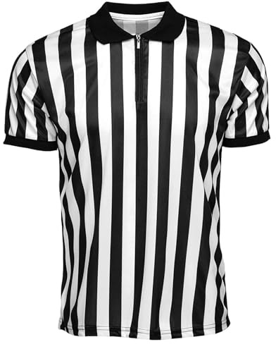 Penlimly Referee Jersey Breathable Moisture-Wicking | Collared Ref Sleeve Group Costume for Women Soccer Football Basketball Baseball Hockey Wrestling Halloween Sports