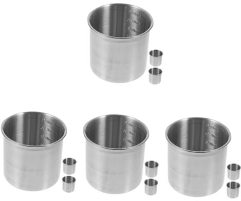 TOPBATHY 12 Pièces Tasse à Mesurer Tasse De Nourriture Sèche Verre Doseur Gobelet Doseur Tasse De Pichet De Riz Tasse De Remplacement Pour Cuiseur à Riz Mesurette à Riz Acier Inoxydable