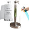 VERITOSS | Support Essuie Tout en Acier Inoxydable avec Pulvérisateur 210ml | Porte Rouleau Essuie Tout Pratique | Support Sopalin Cuisine Salle de Bain | Porte Sopalin sur Pied Design Moderne
