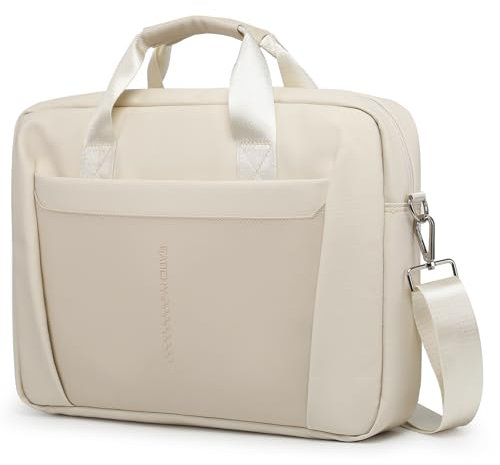 GAOCHY 15-16,3 Zoll Laptop Umhängetasche Business Aktentasche Wasserabweisend Computer Messenger Taschen, Kompatibel mit MacBook Pro 16, MacBook Air 15 M4 2025, 15,6 Zoll Aspire, Vivobook, Perlweiß