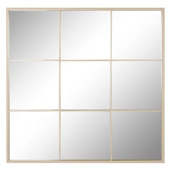 Home ESPRIT Espejo de Pared Beige Ventana Scandi 90 x 2 x 90 cm